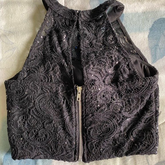 Black Two Piece Homecoming Dress - Picture 3 of 7